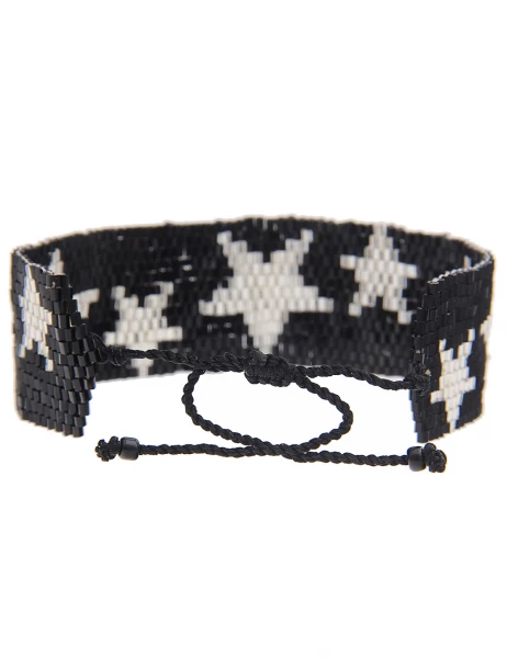 -70% SALE Leslii Armband Web-Muster Sterne in Schwarz Silber Bis zu 60% Rabatt