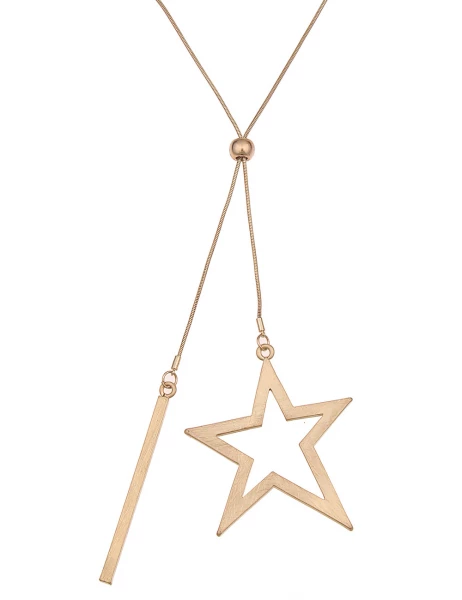 -50% SALE Leslii Lange Halskette Sternen Stab in Gold Fabrik Onlineshop