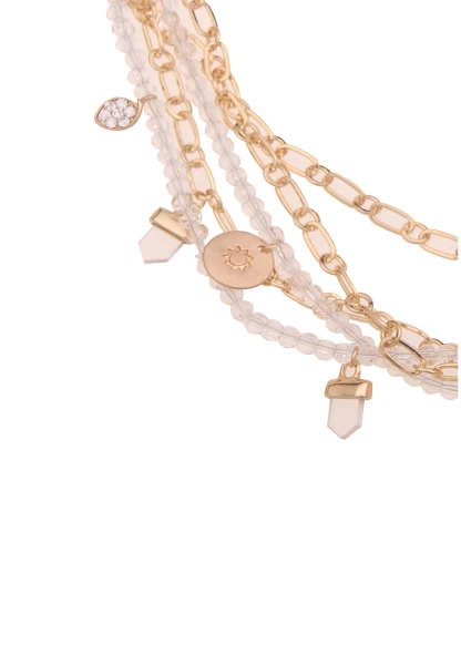 -50% SALE Leslii Kurze Halskette Statement Look Carmen in Gold Weiß Heißer Verkauf