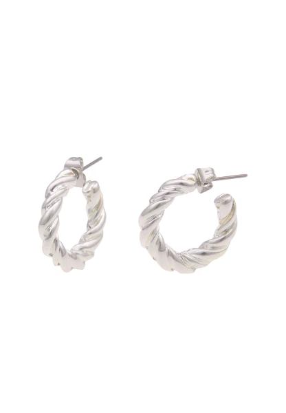 Leslii Ohrringe Creolen Hochglanz Swirl in Silber VIP-Rabatte