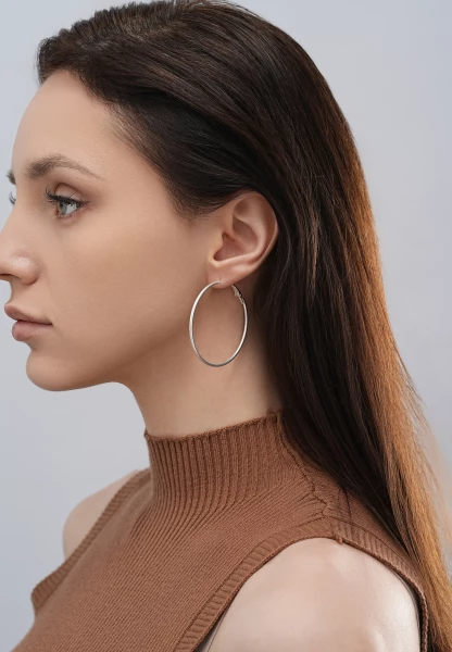 Leslii Ohrringe Creolen Classic in Silber Super Sparpreis