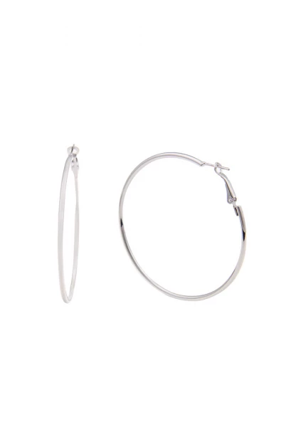 Leslii Damen-Ohrringe Creolen Classic Ø 4cm Glanz in Silber Letzte 3 Tage