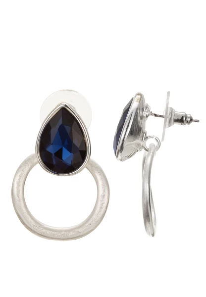 Leslii Ohrringe Kristall Drop in Silber Blau Exklusive Angebote