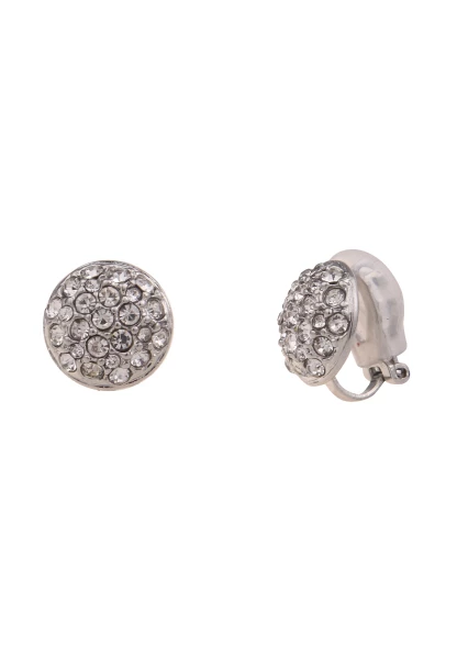 Leslii Damen-Ohrringe Ohr-Clip weiße Strass-Ohrringe Glitzer Modeschmuck-Ohrringe Silber Weiß Bis zu 50% Rabatt