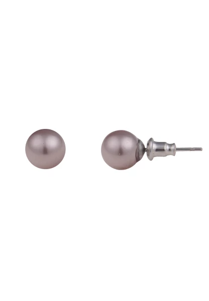 Leslii Damen-Ohrringe Gloria hellbraune Perlen-Ohrringe Ohrstecker Modeschmuck Braun Sonderangebot der Fabrik