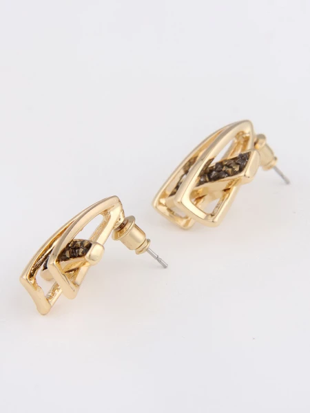 Leslii Damen-Ohrringe Yvonne Statement Glitzer goldene Ohrstecker Modeschmuck-Ohrringe Gold Super Rabatt