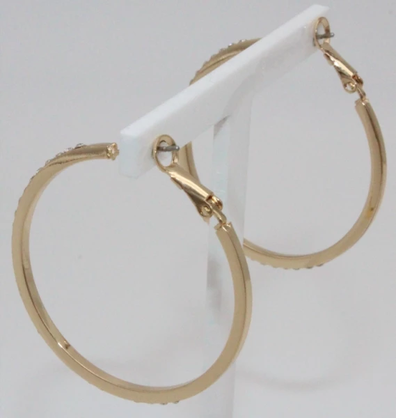 Leslii Damen-Ohrringe Glitzer Creolen Strass-Ohrringe Modeschmuck-Ohrringe Ohrschmuck Gold 50% Rabatt mit kostenlosem Versand