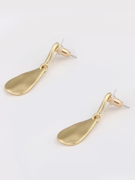 Leslii Ohrstecker doppelter Tropfen Ohrringe Gold Matt Kostenloser Versand international