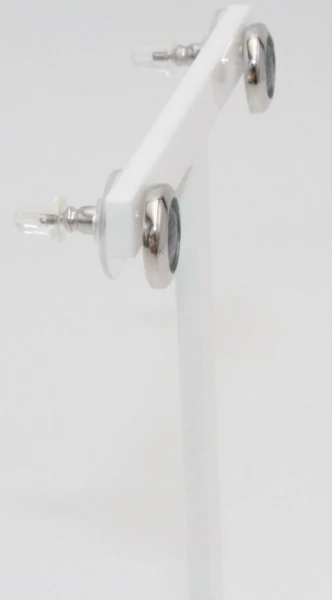 Leslii Damen-Ohrringe Ohrstecker Classic silberne Modeschmuck-Ohrringe graues Muster Silber Grau Begrenzt auf 3 Tage