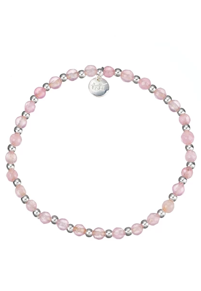 Leslii Armband Stein Kugeln Stretch in Silber Rosa Preisnachlass