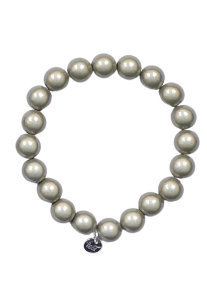 Leslii Reflective Pearl Perlen-Armband Magic 3D-Effekt Ø 10mm in Khaki Tiefpreis