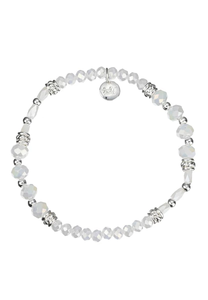 Leslii Damen-Armband Kiara Kristall Glasperlen dehnbar Weiß Bis zu 55% Rabatt