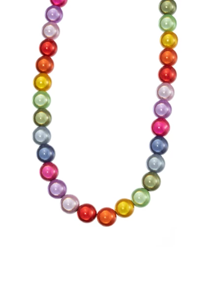 Leslii Reflective Pearl kurze Perlen-Kette Magic 3D-Effekt Ø 10mm Regenbogen Bunt Kostenloser Versand