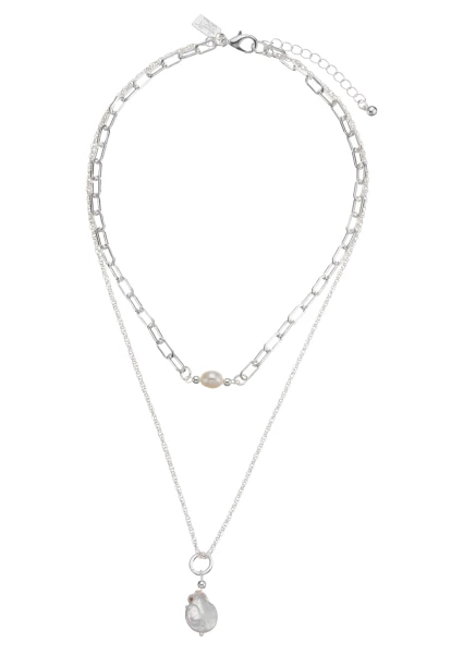 Leslii kurze Layering-Kette mit Süßwasserperlen Limitierter Zeitrabatt