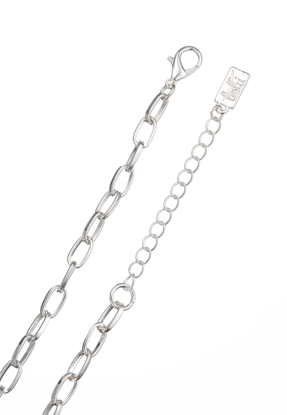 Leslii Kurze Halskette Glieder-Kette Glitzer Y-Kette in Silber Sonderangebot