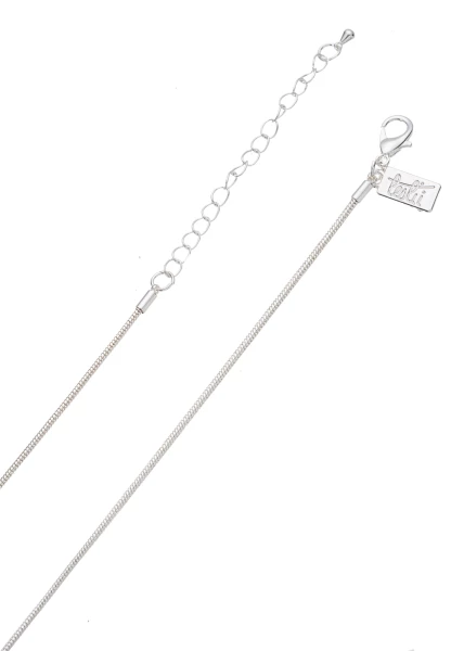 Leslii Lange Kette Ring-Anhänger Matt Silber Lila Rabatt