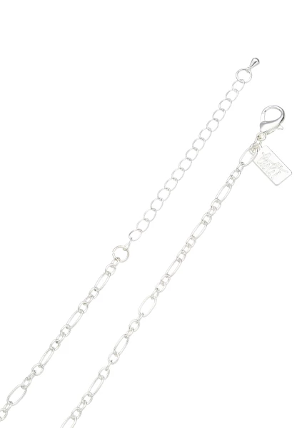 Leslii Lange Halskette Natursteine Silber Blau Günstig kaufen