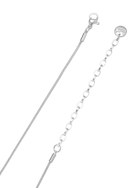 Leslii kurze Schlangenkette Strasskreis | Silber Online Shopping