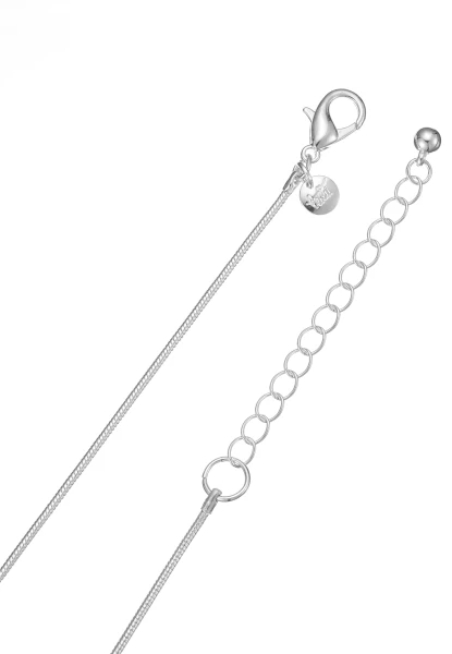 Leslii lange Schlangenkette Heart Stone | Silber Preisnachlass