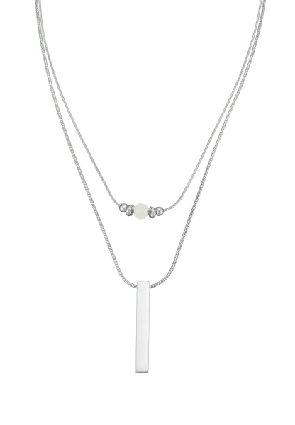 Leslii Kurze Kette Layering Naturstein Silber Zeitlich begrenztes Angebot