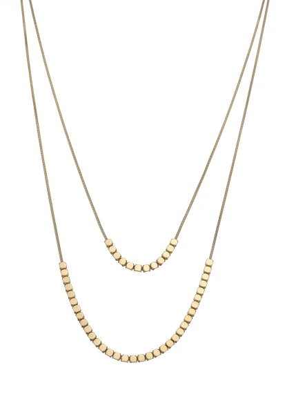 Leslii Kurze Kette Layering Würfel Gold Blitzangebot