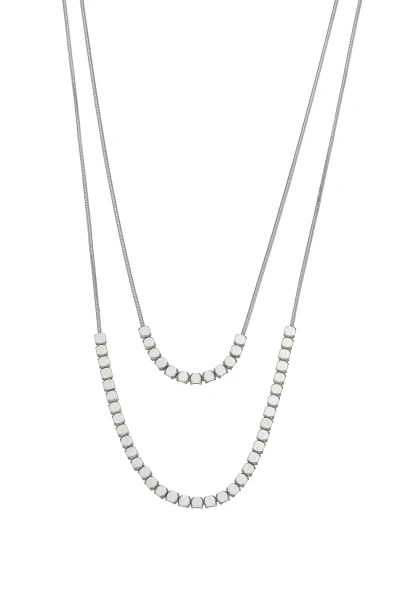 Leslii Kurze Kette Layering Würfel Silber Große Rabatte