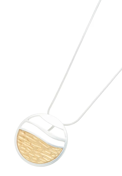 Leslii Lange Halskette Bicolor Anhänger Silber Gold Neueste Stile
