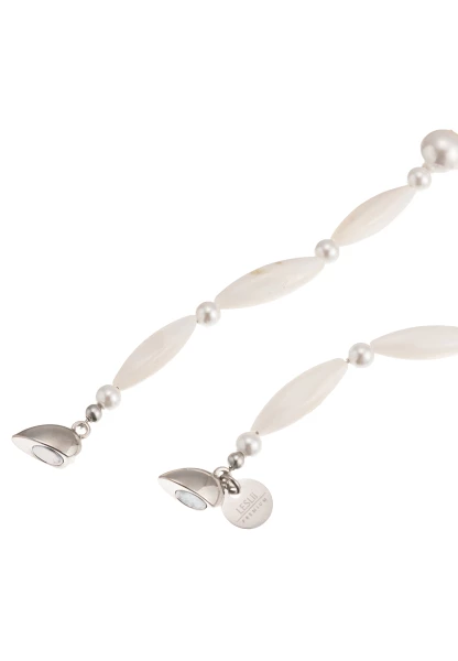 Leslii Kurze Kette Premium Collier Perlen Herz Collier in Weiß Silber Bis zu 50% Rabatt