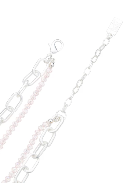 Leslii Layering Glieder-Kette Glasperlen Silber Beige Bis zu 65% Rabatt