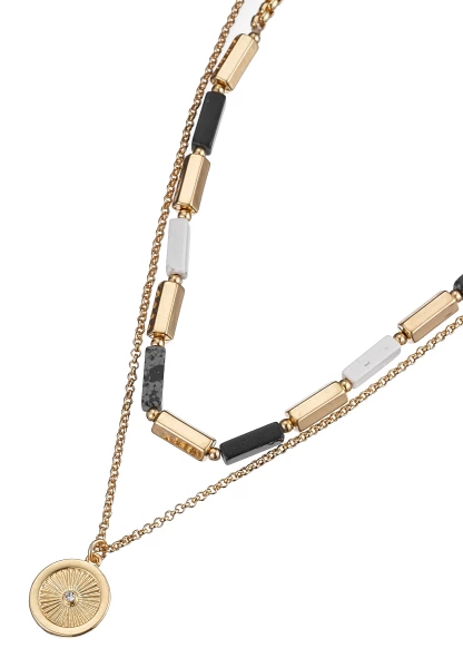 Leslii Kurze Halskette Layering Steine Gold Bis zu 55% Rabatt