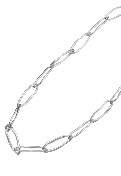 Leslii Kurze Halskette Oval Glieder Collier Silber Riesige Rabatte
