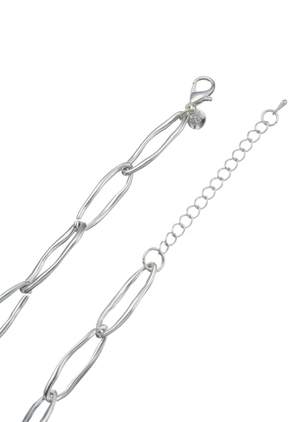 Leslii Kurze Halskette Oval Glieder Collier Silber Riesige Rabatte