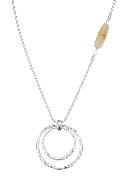 Leslii Lange Kette Nature Silber zollfrei