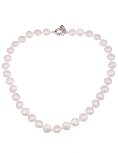 Leslii Damen-Kette weiße Perlen-Kette Muschelkern Perlen-Collier kurze Halskette Modeschmuck Weiß Rabatte dieses Monats