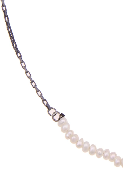 Leslii Damen-Kette Little Pearls Süßwasser-Zuchtperlen Perlen-Kette Collier Schwarz Weiß Online