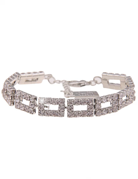 -50% SALE Leslii Armband Statement Glitzer Strass-Armband in Silber Weiß Cyber Monday