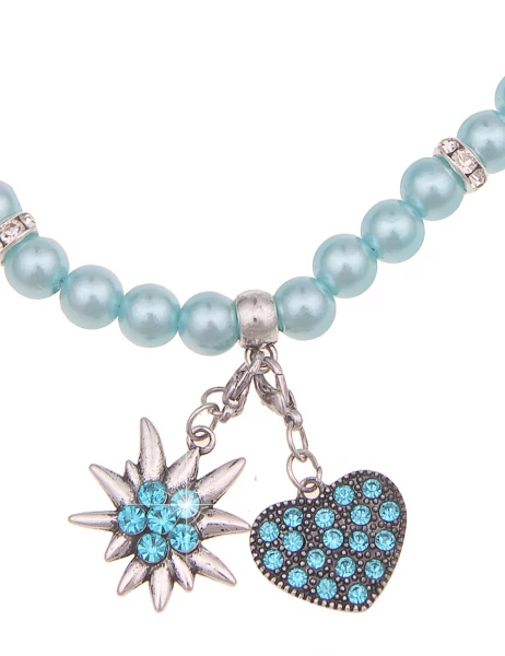 -50% SALE Leslii Damen-Kette Heidi Edelweiß Herz-Kette Dirndl Oktoberfest kurze Kette Modeschmuck Bl Heißer Verkauf