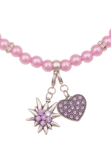 -50% SALE Leslii Damen-Kette Heidi Edelweiß Herz-Kette Dirndl Oktoberfest kurze Kette Modeschmuck Ro Online Outlet