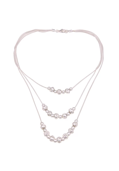 -50% SALE Leslii Kurze Halskette Statement Collier in Silber Weiß Sonderangebote