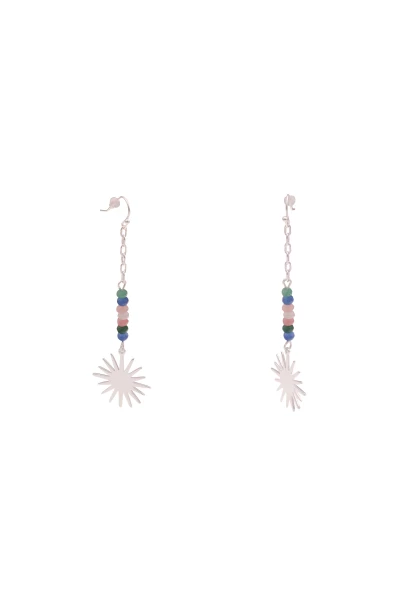 -50% SALE Leslii Ohrringe Ohrhänger Naturstein Sonne in Silber Bunt Riesige Ersparnisse