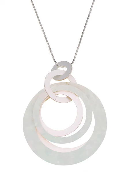 -50% SALE Leslii Lange Halskette Nicole Matt Ring in Silber Mint Begrenzte Freigabe