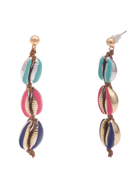 SALE Leslii Ohrringe Ohrhänger Muscheln in Gold Bunt Neueste Stile