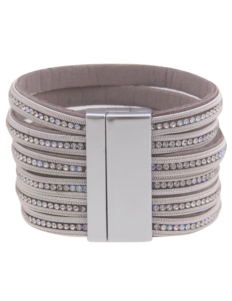 Leslii -50% SALE Armband XXL Glitzer in Silber Weiß Nur für heute