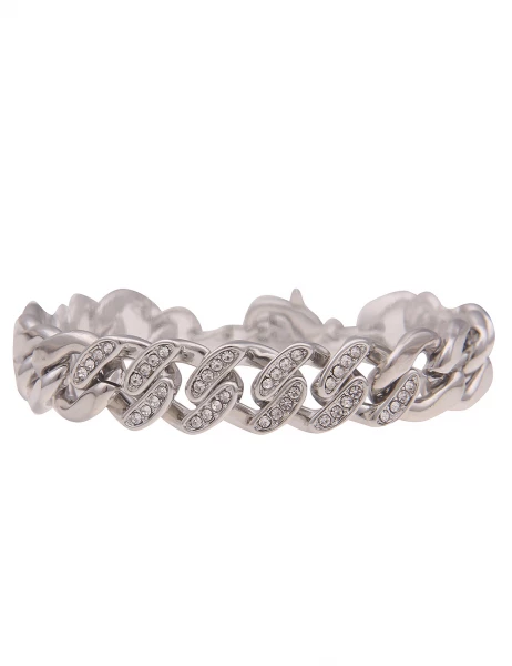 -50% SALE! Leslii Armband Ariane Panzer-Armband Statement Glitzer in Silber Nur noch ein Tag übrig