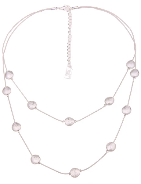 -50% SALE Leslii Kurze Halskette Muster Rund in Silber Riesige Rabatte