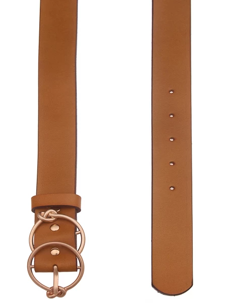 -70% SALE! Leslii Damen-Gürtel Basic Gürtel Doppel-Schließe Knoten in Braun Outlet