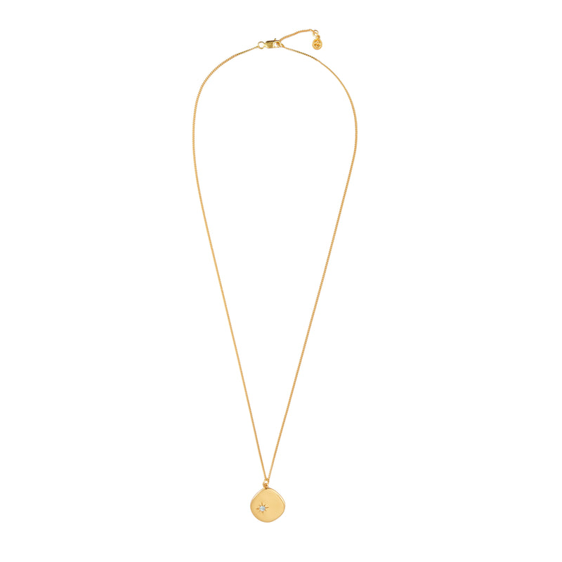 Mosuo Jewellery Geburtsstein Halskette März - Vermeil & Aquamarin Im Verkauf