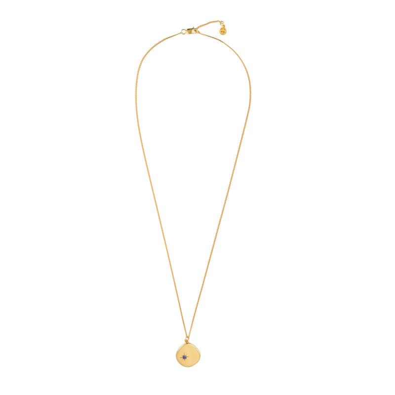 Mosuo Jewellery Geburtsstein Halskette September - Vermeil & Lapis Lazuli Outlet