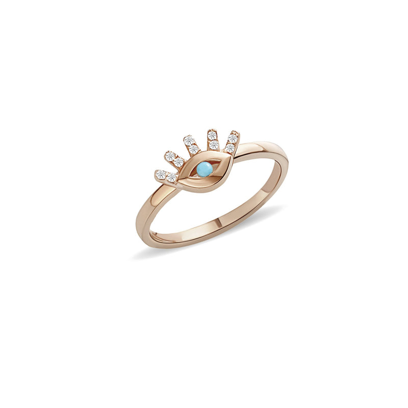 Mosuo Jewellery Türkis Diamant Evil Eye Ring Blitzverkäufe