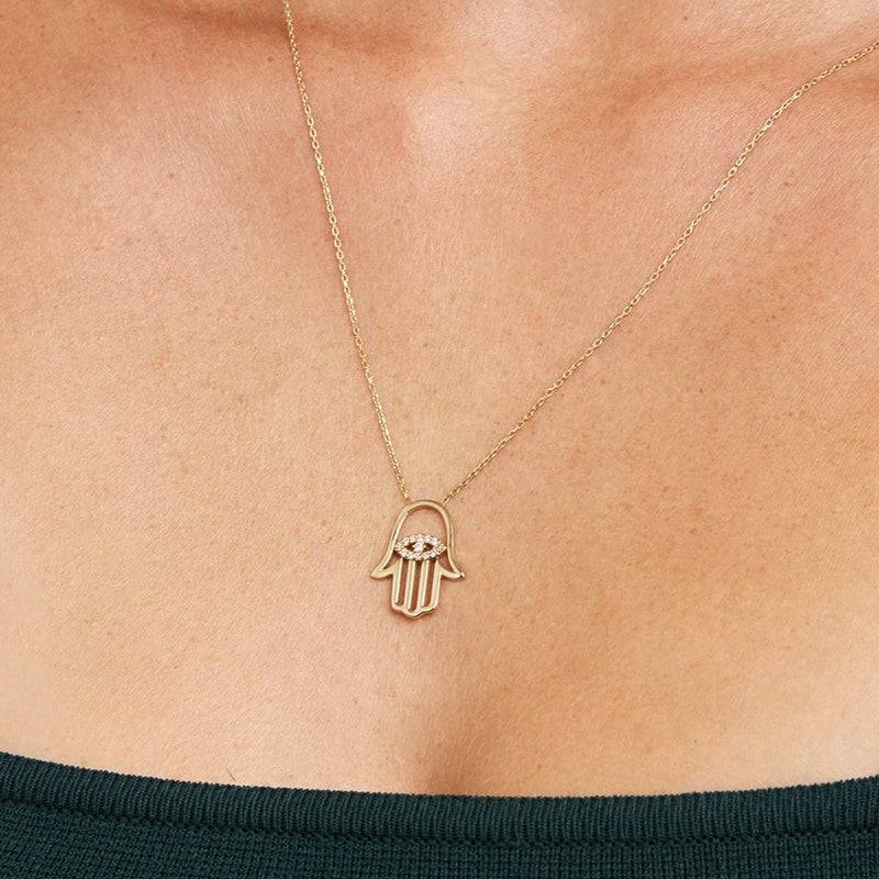 Mosuo Jewellery Hamsa Diamant Halskette Tägliche Deals